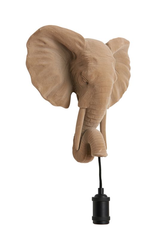 Elefant vegglampe,  velvet sand